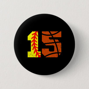 Softll Sketll Number 15 Jersey Funny 15th Birthday 6 Cm Round Badge