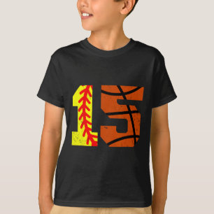 Softll Sketll Number 15 Jersey Funny 15th Birthday T-Shirt