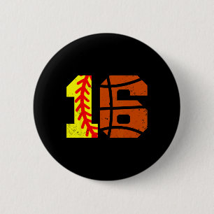Softll Sketll Number 16 Jersey Funny 16th Birthday 6 Cm Round Badge