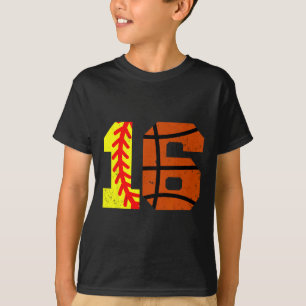 Softll Sketll Number 16 Jersey Funny 16th Birthday T-Shirt