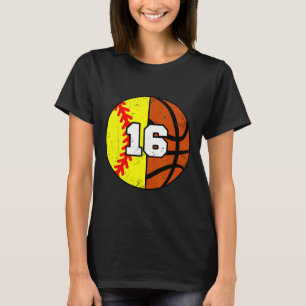 Softll Sketll Number 16 Jersey Funny 16th Birthday T-Shirt