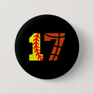Softll Sketll Number 17 Jersey Funny 17th Birthday 6 Cm Round Badge