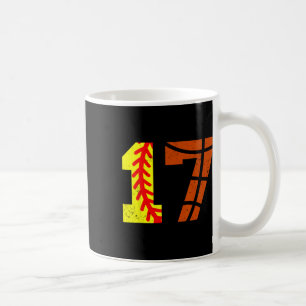 Softll Sketll Number 17 Jersey Funny 17th Birthday Coffee Mug