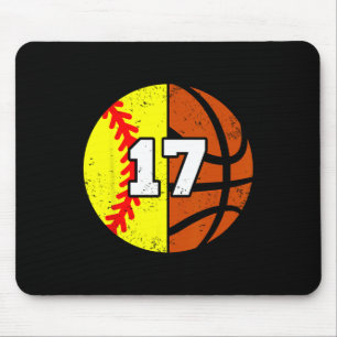 Softll Sketll Number 17 Jersey Funny 17th Birthday Mouse Mat