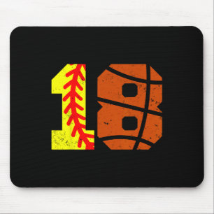 Softll Sketll Number 18 Jersey Funny 18th Birthday Mouse Mat