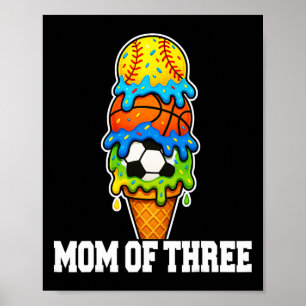 Softll Soccer Sketll Mom Ice Cream Summer Game Day Poster