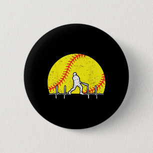 Softll Tter Heartbeat Ll Softll Player Distressed 6 Cm Round Badge