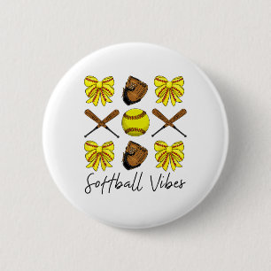 Softll Vibes Shirt Game Day Softll Life Mum Mother 6 Cm Round Badge