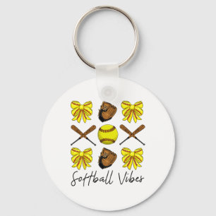 Softll Vibes Shirt Game Day Softll Life Mum Mother Key Ring