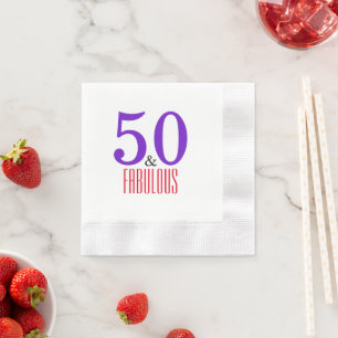 Softlly 50th and fabulous party napkin