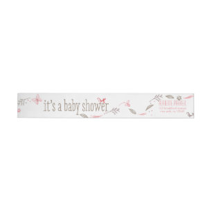 Softly Blooming Pink Nature Bouquet Wrap Around Label