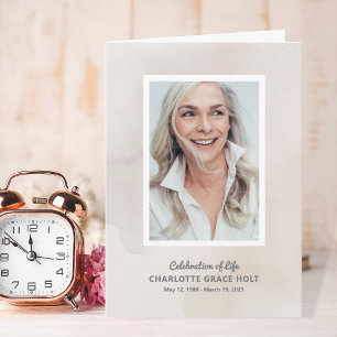 Softly Painted Photo Memorial Program Programme