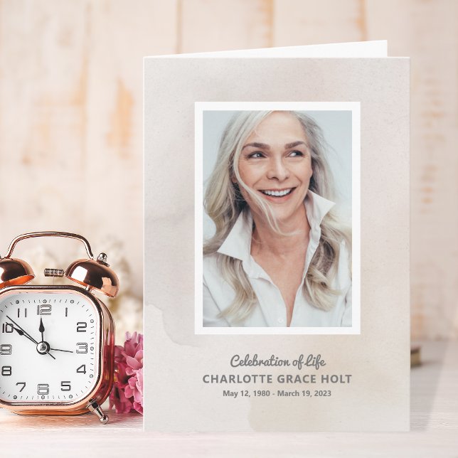 Softly Painted Photo Memorial Program Programme (Creator Uploaded)