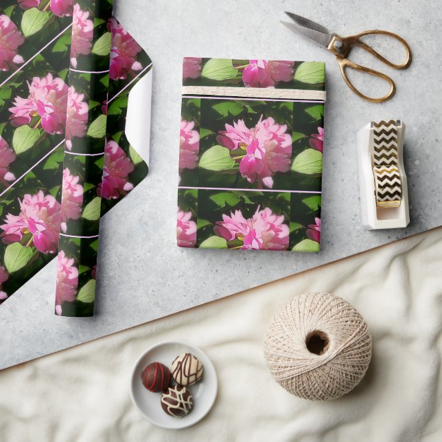 Softly Painted Pink Peonies Wrapping Paper (Crafts)