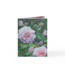 Softly Pink Rose Birthday Card