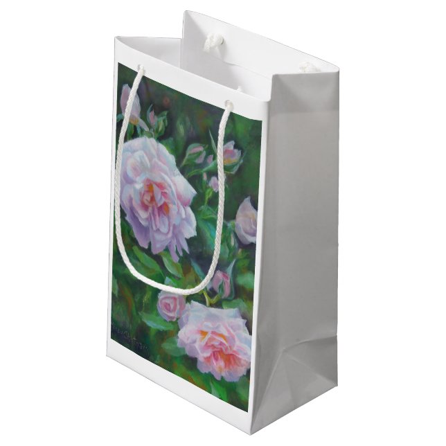 Softly Pink Rose Gift Bag (Back Angled)