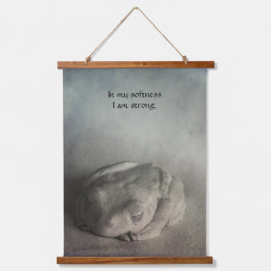 Softness is Strength Wood Topped Wall Tapestry