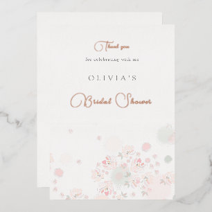 Softness Tea Roses Bridal Shower Thank You Card
