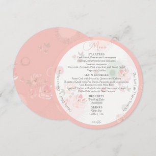 Softness Tea Roses Wedding Circle Menu