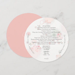 Softness Tea Roses Wedding Circle Menu