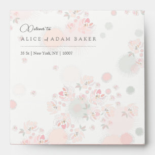 Softness Tea Roses Wedding  Envelope