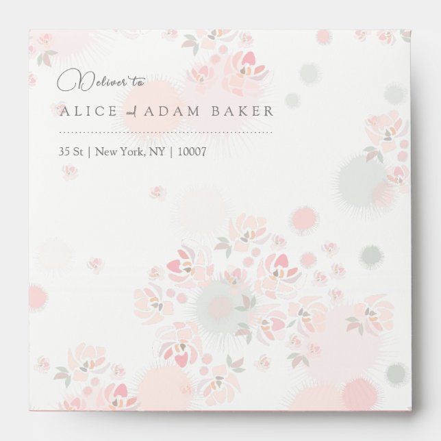 Softness Tea Roses Wedding  Envelope (Front)