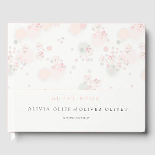 Softness Tea Roses Wedding Guest Book