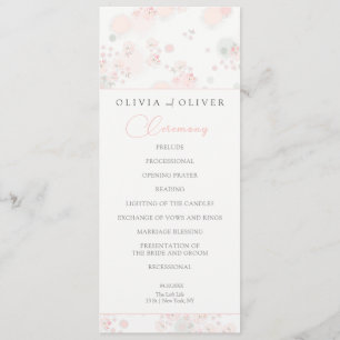 Softness Tea Roses Wedding Programme