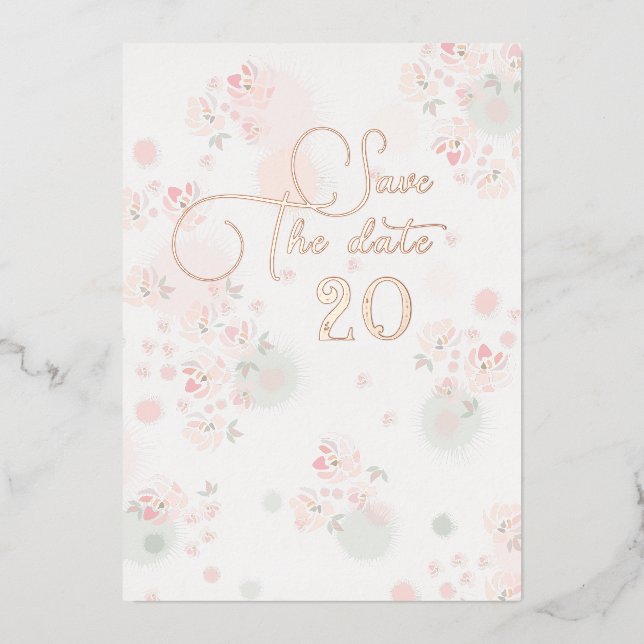 Softness Tea Roses Wedding Save The Date (Front)