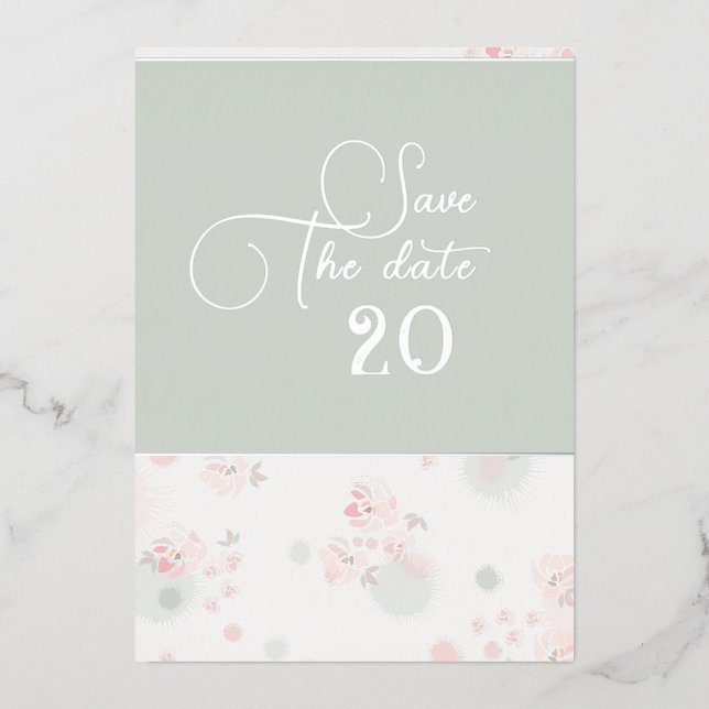 Softness Tea Roses Wedding Save The Date (Front)