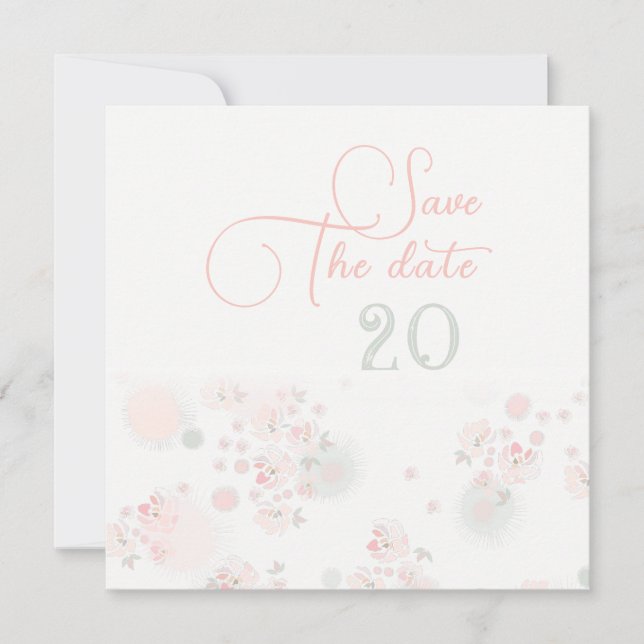 Softness Tea Roses Wedding Save The Date Invitation (Front)