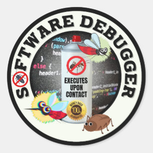 Software Debugger Classic Round Sticker