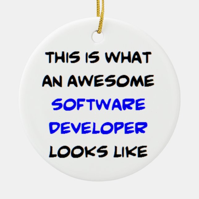 software developer, awesome ceramic tree decoration (Front)