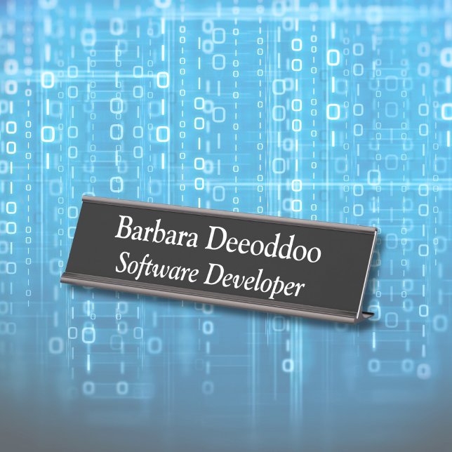 Software Developer Black Desk Name Plate (Creator Uploaded)