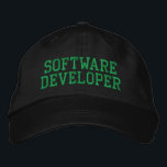 Software Developer Computer Programmer Typography  Embroidered Hat<br><div class="desc">SOFTWARE DEVELOPER embroidered text in a green colour.</div>