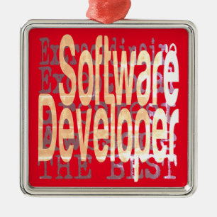 Software Developer Extraordinaire Metal Tree Decoration
