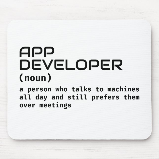 Software Developer - Funny Definition Mouse Mat (Front)