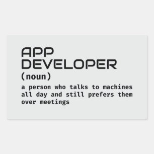 Software Developer Funny Definition Rectangular Sticker