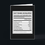 Software Developer Funny neutritunal Card<br><div class="desc">Funny programming gift for Software Developer geeks and nerds who love to code. Get this for binary coding enthusiasts who studied computer science,  developers,  software engineers and debugging fans.</div>