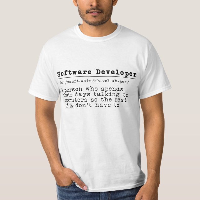 Software Developer - "I Speak Fluent Binary" T-Shirt (Front)
