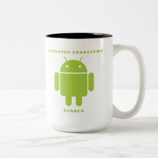 Software Developer Inside (Bug Droid Font Letters) Two-Tone Coffee Mug
