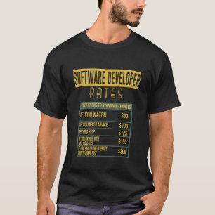 Software Developer Rates Profession Career Worker T-Shirt