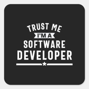 software developer square sticker