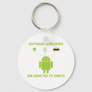 Software Developers Are Addicted To Sweets Key Ring
