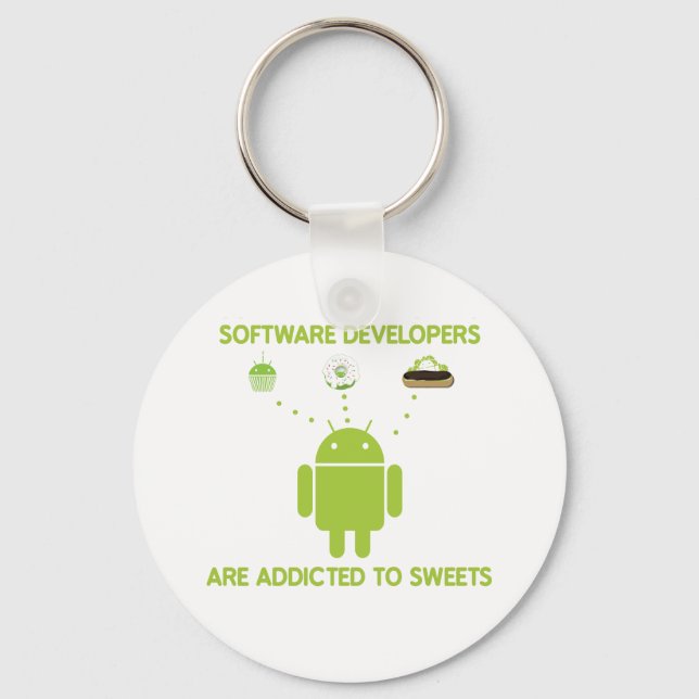 Software Developers Are Addicted To Sweets Key Ring (Front)