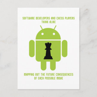 Software Developers Chess Players Think Android Postcard