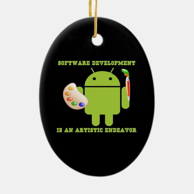 Software Development Is An Artistic Endeavour Ceramic Tree Decoration (Back)