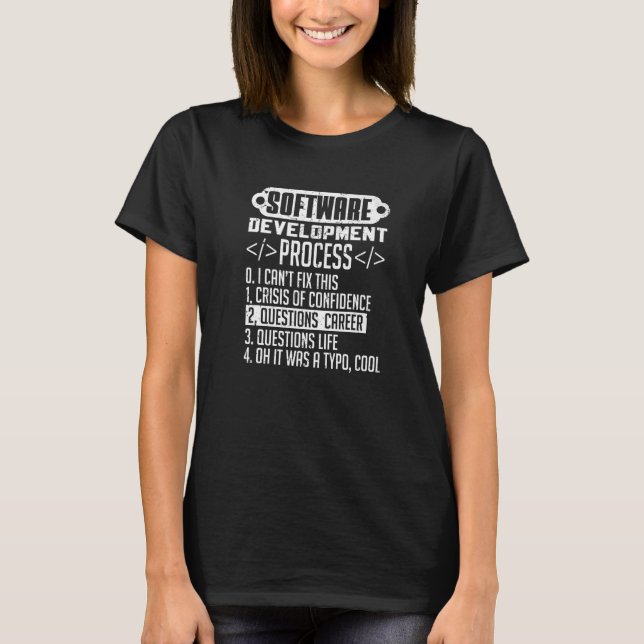 Software Development Process  Coding Programming T-Shirt (Front)