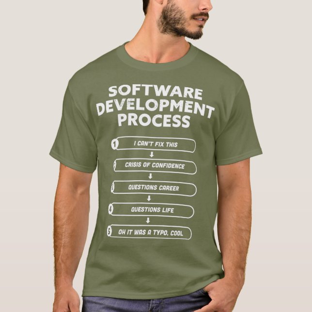Software Development Process Funny Programming T-Shirt (Front)
