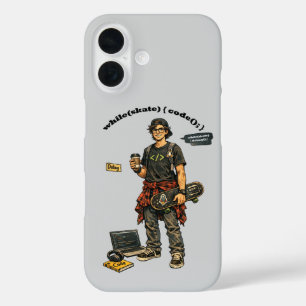 Software Engineer Coder Who Goes Skateboarding URM iPhone 16 Case